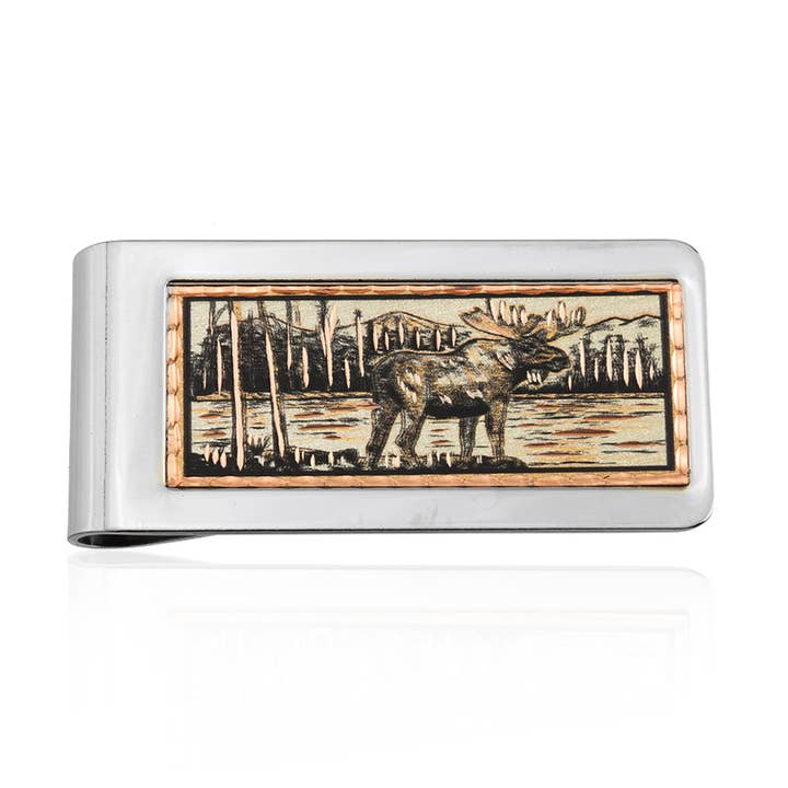 MC 61 Geldscheinklammer Elch für den Großhandel von COPPER ARTS INC.