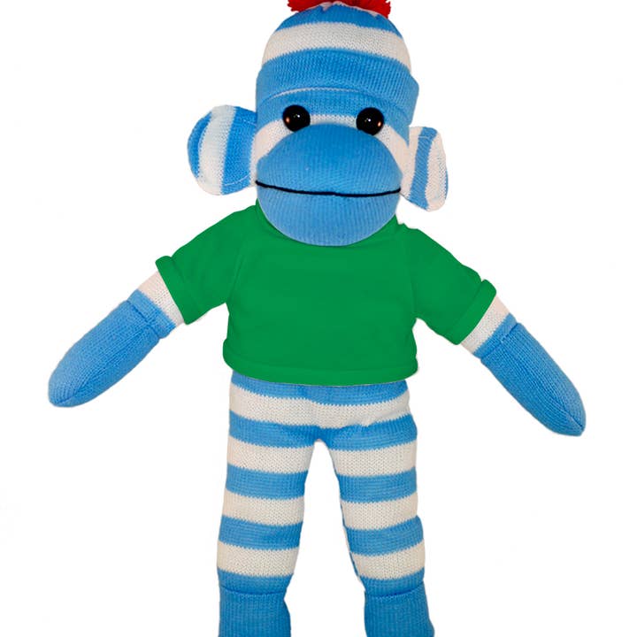 Plushland - Wholesale Stuffed/Plush Toy - Kids & Baby - Blue Sock Monkey Bean Bag animal 10"17