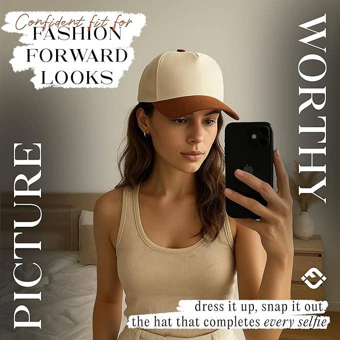 Funky Junque - Wholesale Baseball Cap - Unisex - Two Tone Vintage Snapback Hat - Rust/Beige4