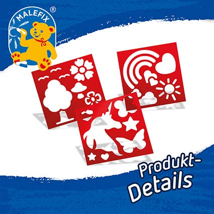 PUSTEFIX - Vendita all'ingrosso Gesso - Set di stencil MALEFIX Unicorn2