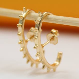 MIA Jewelry – Engroshandel Ørestikkere – Guld Spikey Stud Oval Øreringe til 18 K guld0