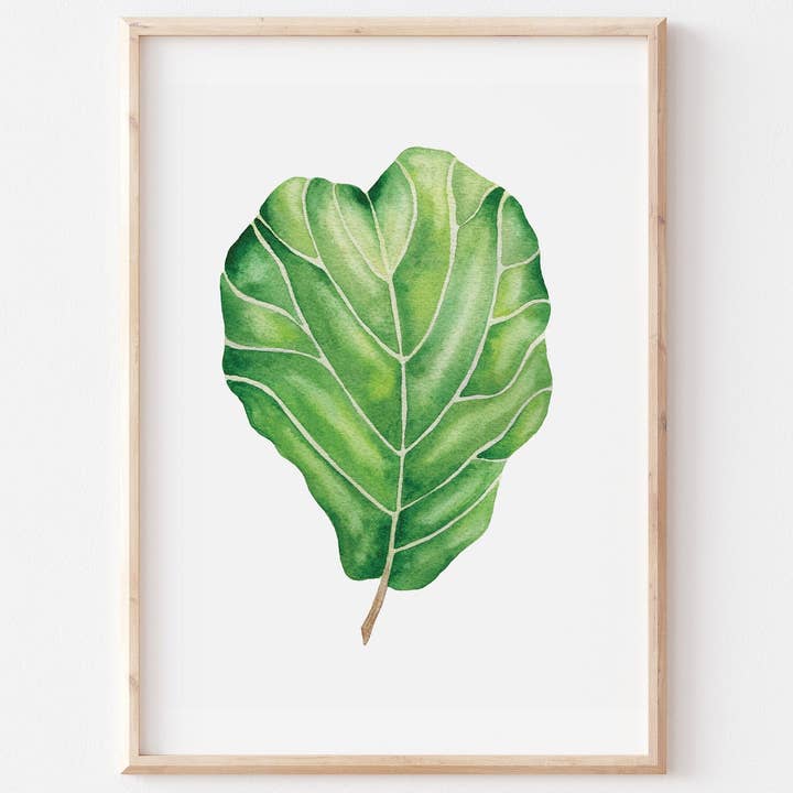 Watercolor Fiddle Leaf Art Print 8x10 Painting Wall Decor for wholesale by Art Ville Creations