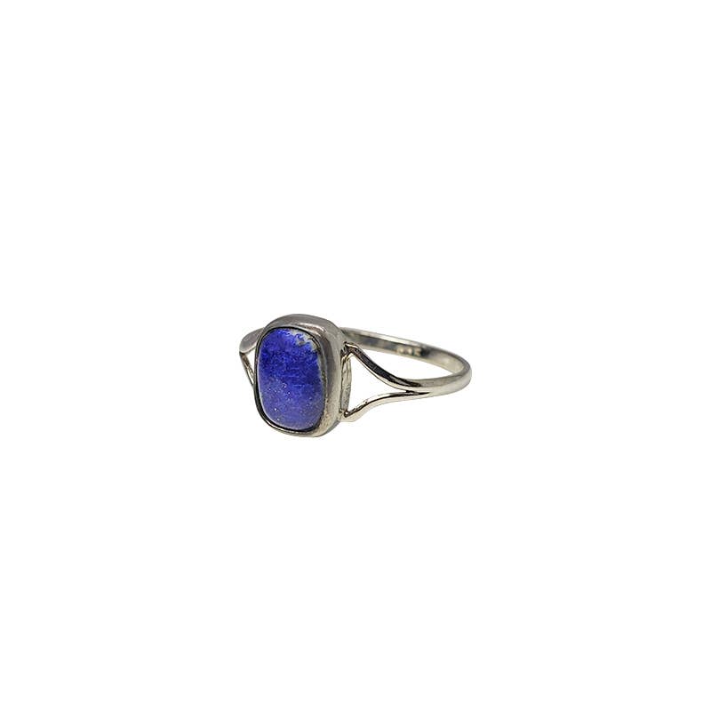 Amberman - Vente Solitaire - Bague en argent sterling avec lapis