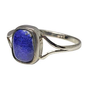 Amberman - Vente Solitaire - Bague en argent sterling avec lapis0