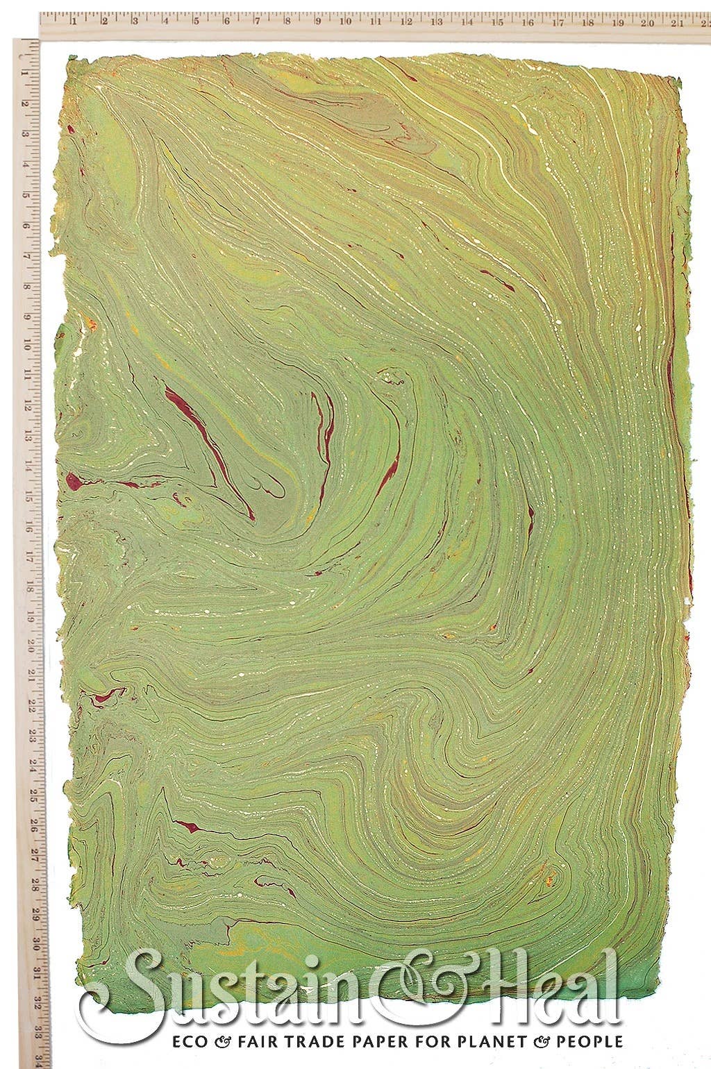 Sustain & Heal - Venta al por mayor Sobre de papel de regalo - Hoja de mármol verde salvia #252