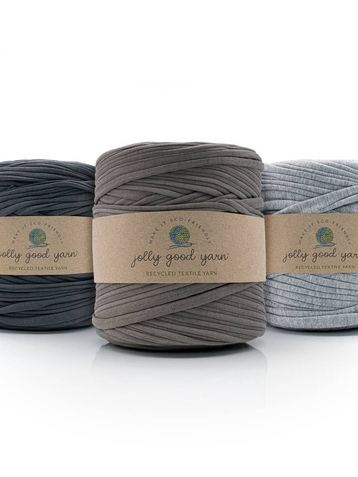 Trio of Grey T-Shirt Yarn for wholesale by Jolly Good Yarn