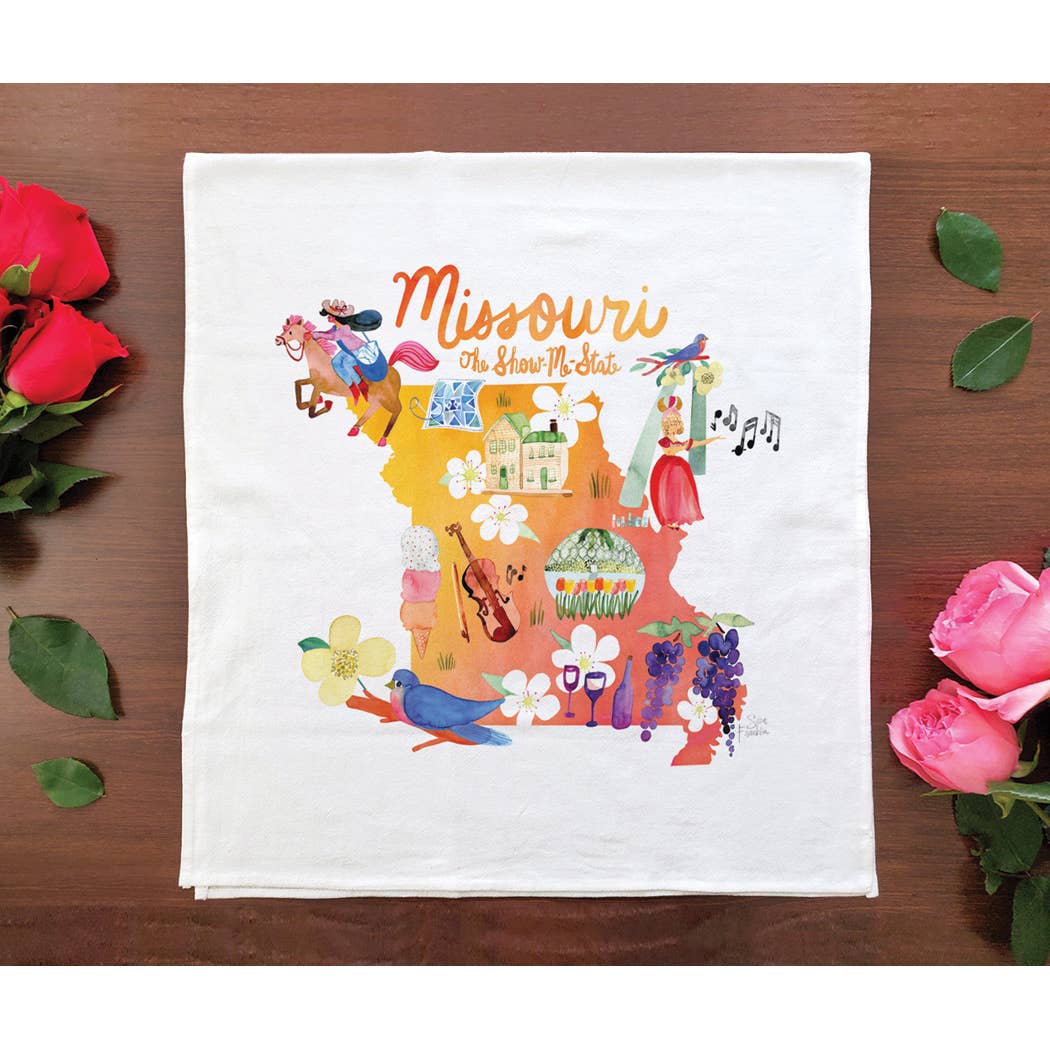 Allport Editions - Vente Torchons - Série de serviettes avec cartes à l'aquarelle - découvrez les 28 États !25