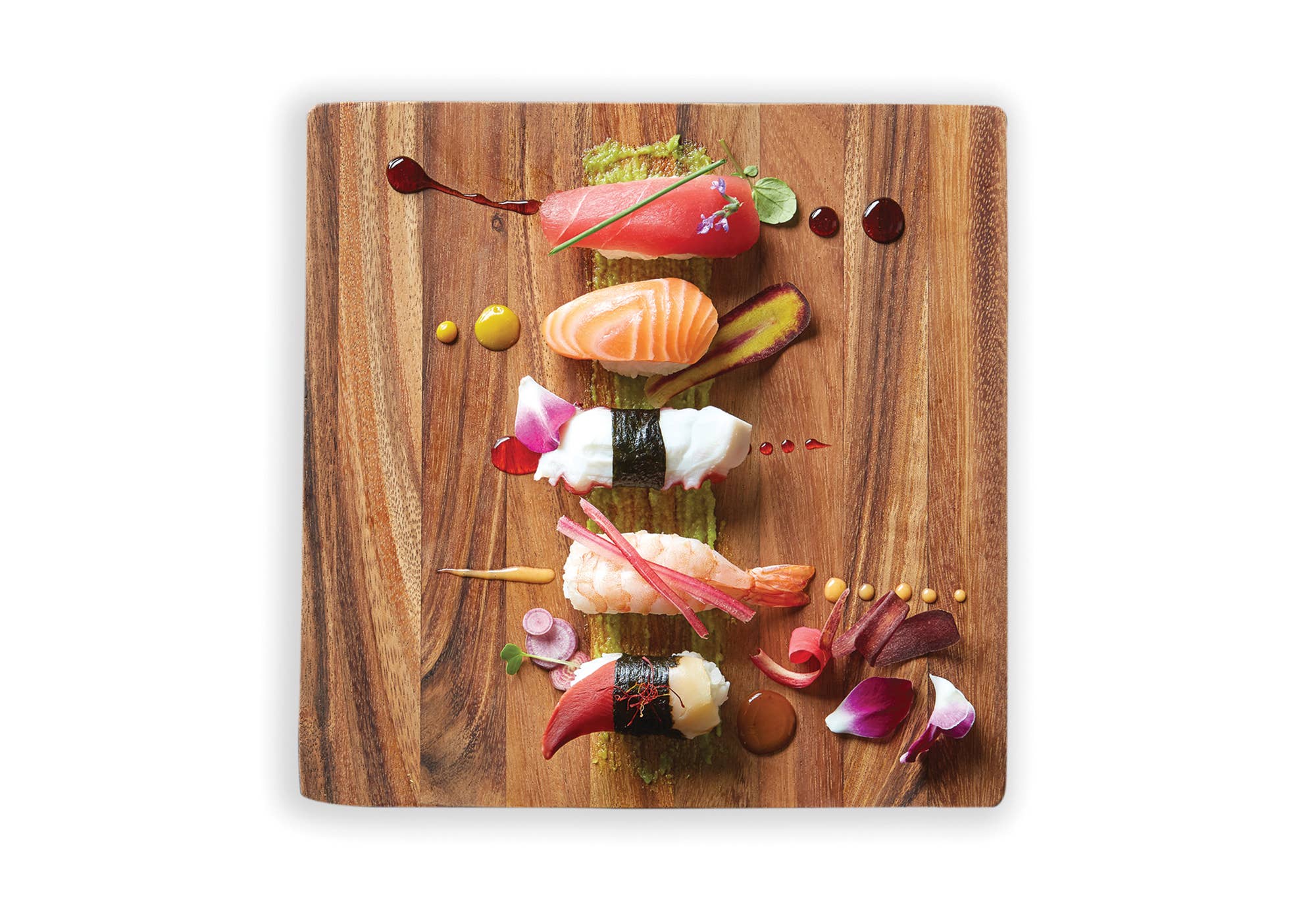 Fox Run Brands - Wholesale Dienblad - Ironwood Kyoto sushistandaard, acacia, 10 „x 10" x 2"11