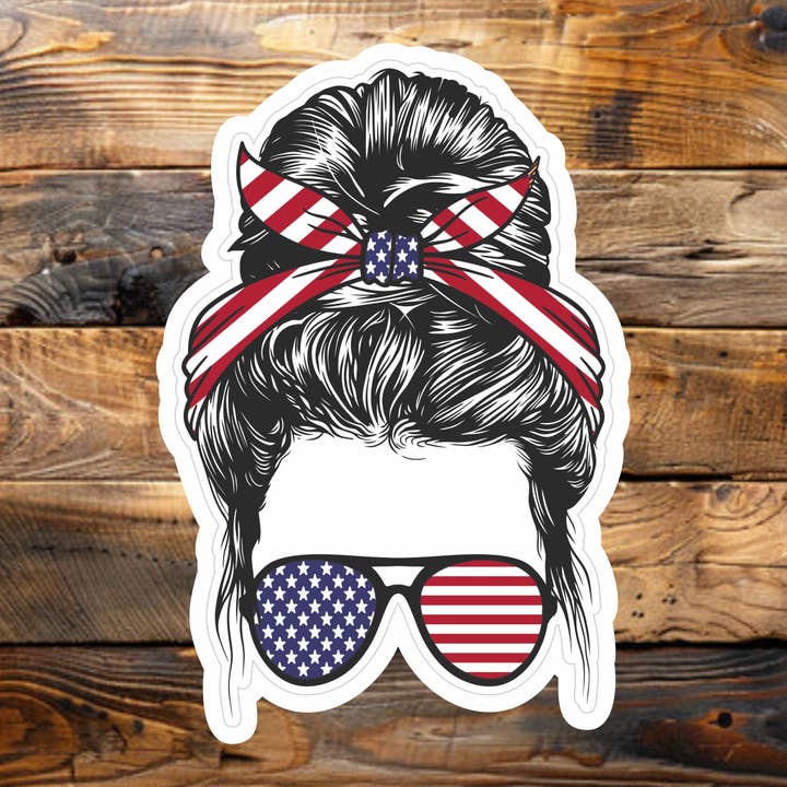 Liberty Mom Life Vinyl Sticker - Patriotic Sticker for wholesale by Sticky Sticker Guy