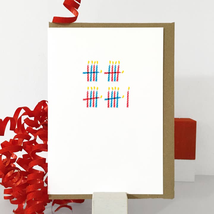 Carte d'anniversaire 21e | Carte de bougie | Anniversaire neutre pour la vente par Purpose & Worth etc