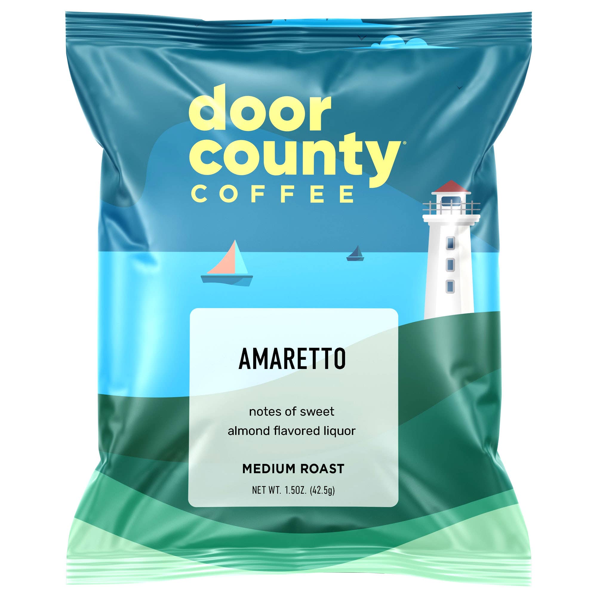 Door County Coffee - Wholesale Ground Coffee - Amaretto Flavored Coffee Medium Roast, 1.5oz, 6 pack2