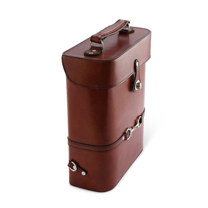 Vagabond House - Wholesale Wine Tote - Premium Genuine Leather Double Wine Bottle Carrier / Tote with Bit Design