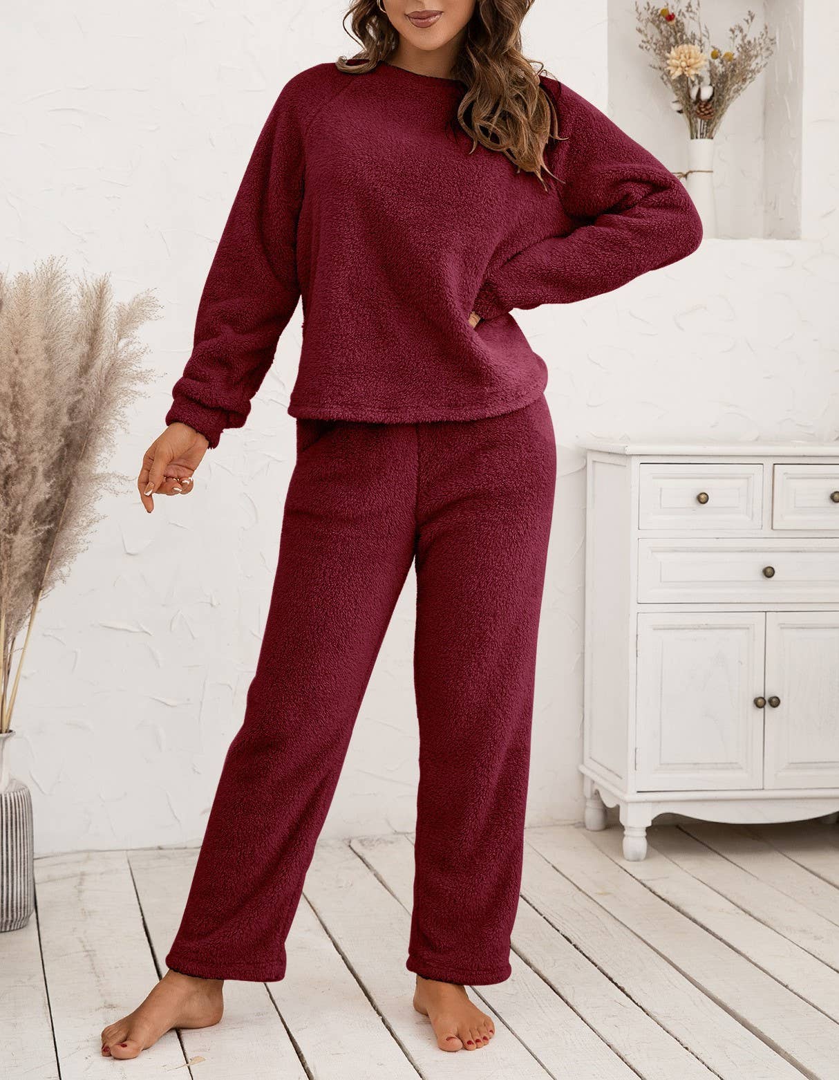 HIDDENBRAND - Wholesale Lounge Set - Women's - Loungewear Double-Sided Plush Two-Piece Set18