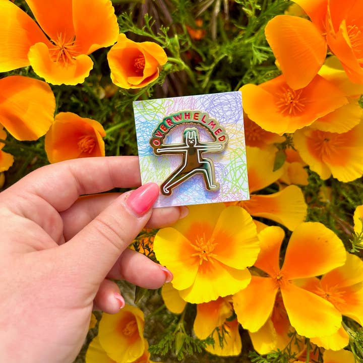 The Peach Fuzz - Wholesale Lapel Pin/Button - Overwhelmed Enamel Pin