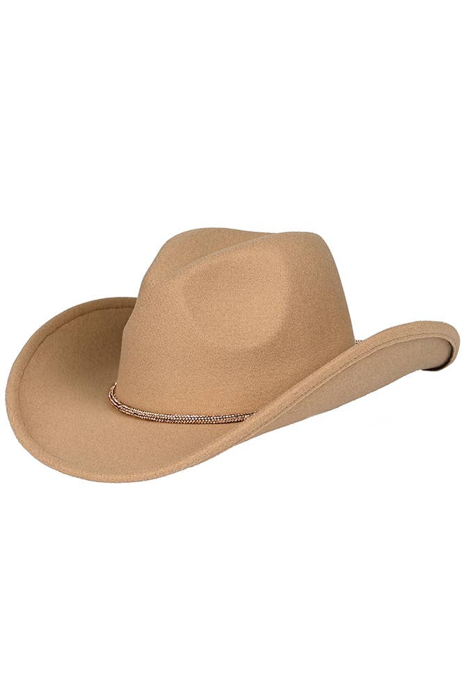 Hana – Chapéu de cowboy - Mulher por atacado – Chapéu de Feltro Vegano C.C Cowboy com Faixa de Strass7