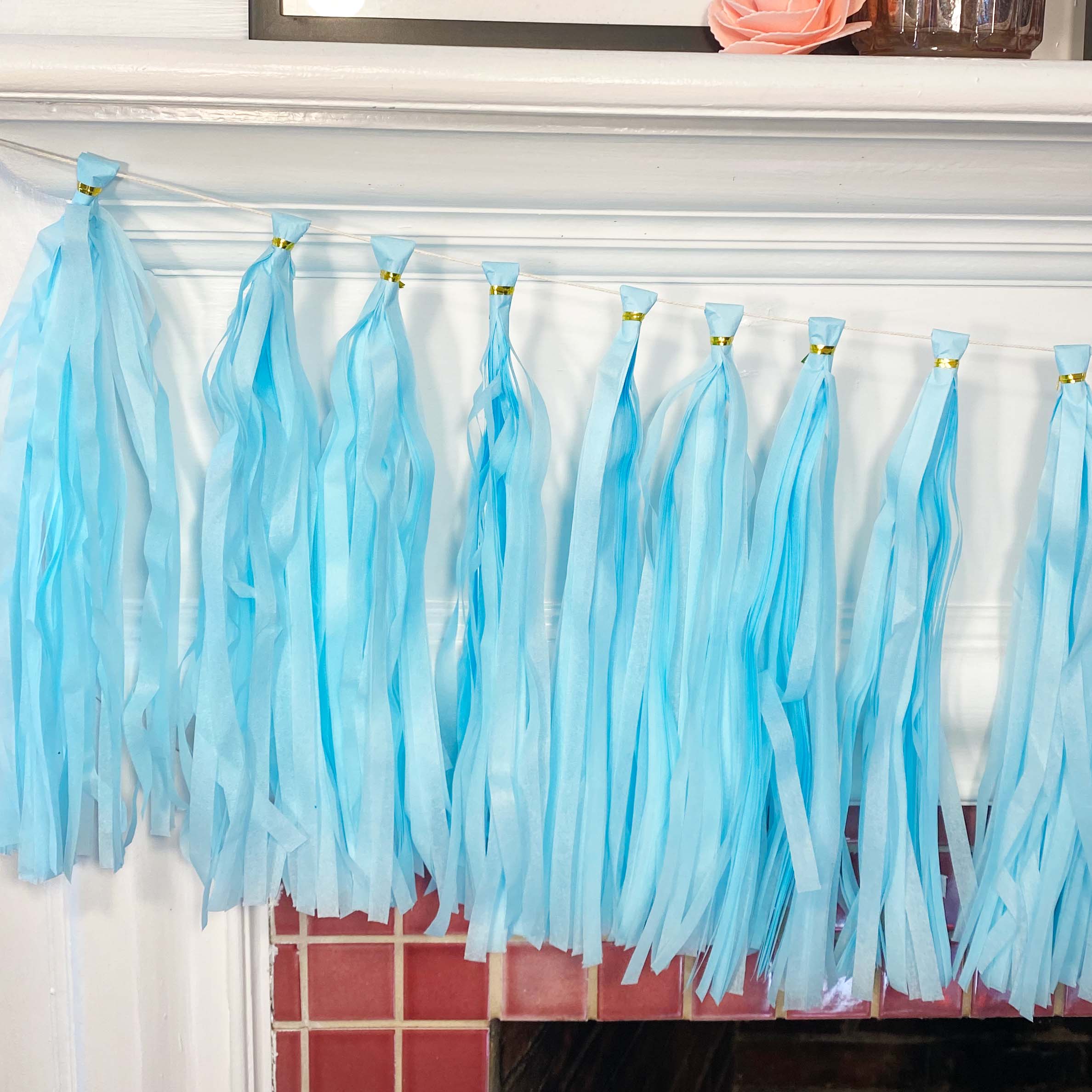 Ellie's Party Supply - Wholesale DIY craft kit - Pastel Blue Paper Tassel Tail - Tassel DIY Garland Kit2