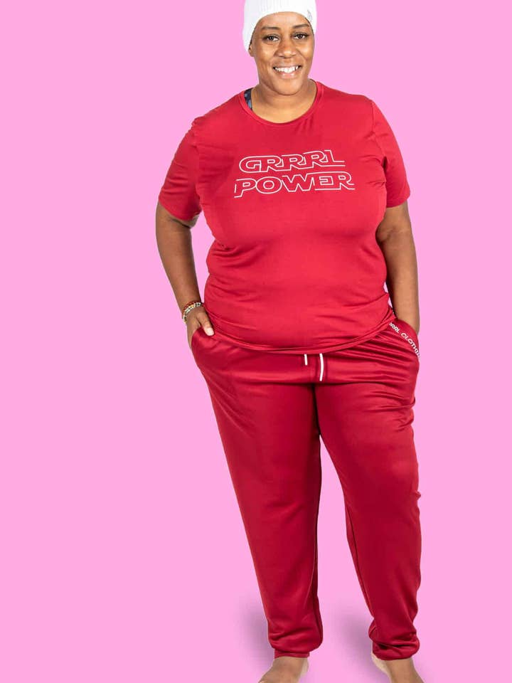 Pantalon de jogging Assassin Maroon pour la vente par GRRRL