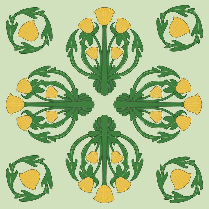 Dandelion Badge - 8"x8" art print for wholesale by Trellis & Tide