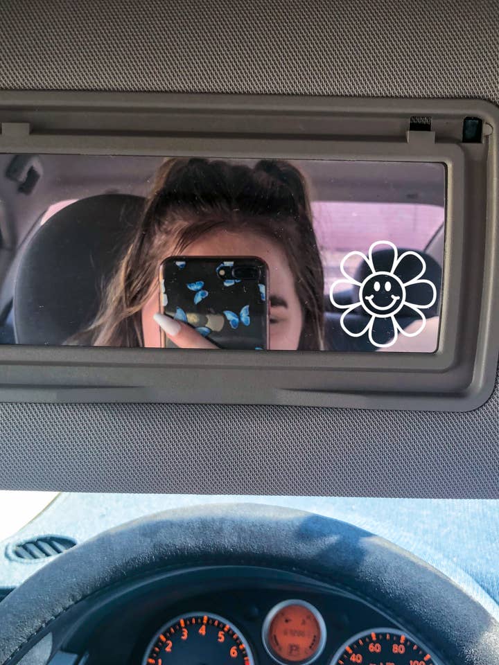 Calcomanía con forma de espejo con forma de cara sonriente para venta al por mayor de ShopCassiesCrafts