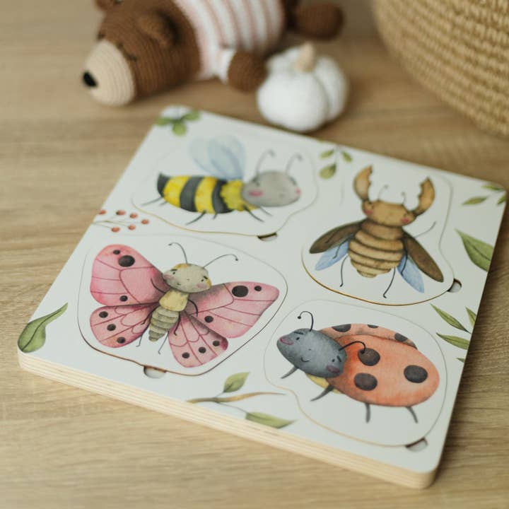 ODEAS – Großhandel Puzzle – Kinder – Montessori-Puzzle aus Holz mit dem Lebenszyklus von Insekten