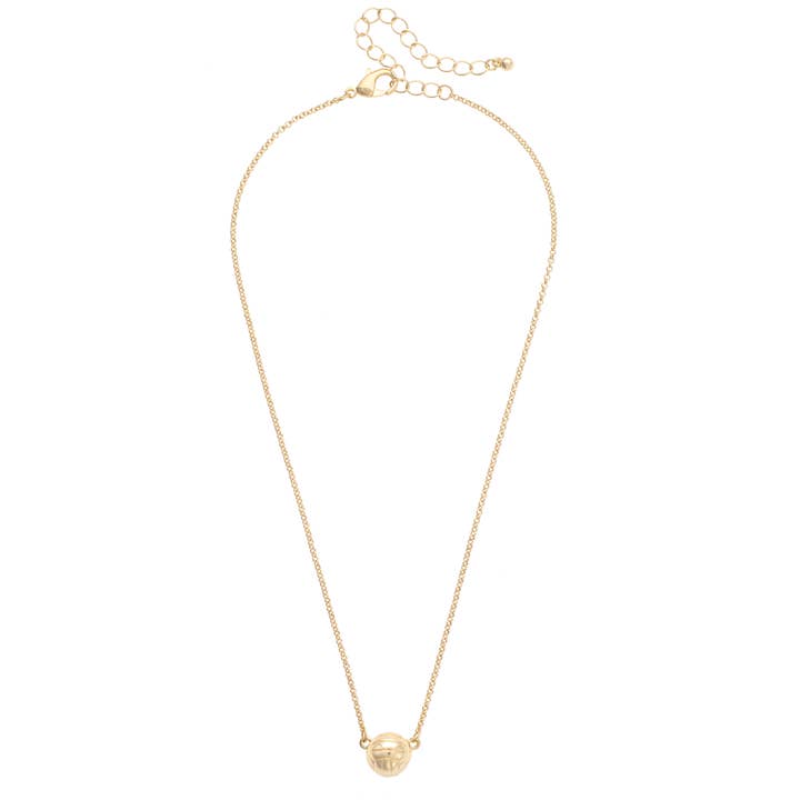 Volleyball Necklace in Shiny Gold for wholesale by Canvas Style
