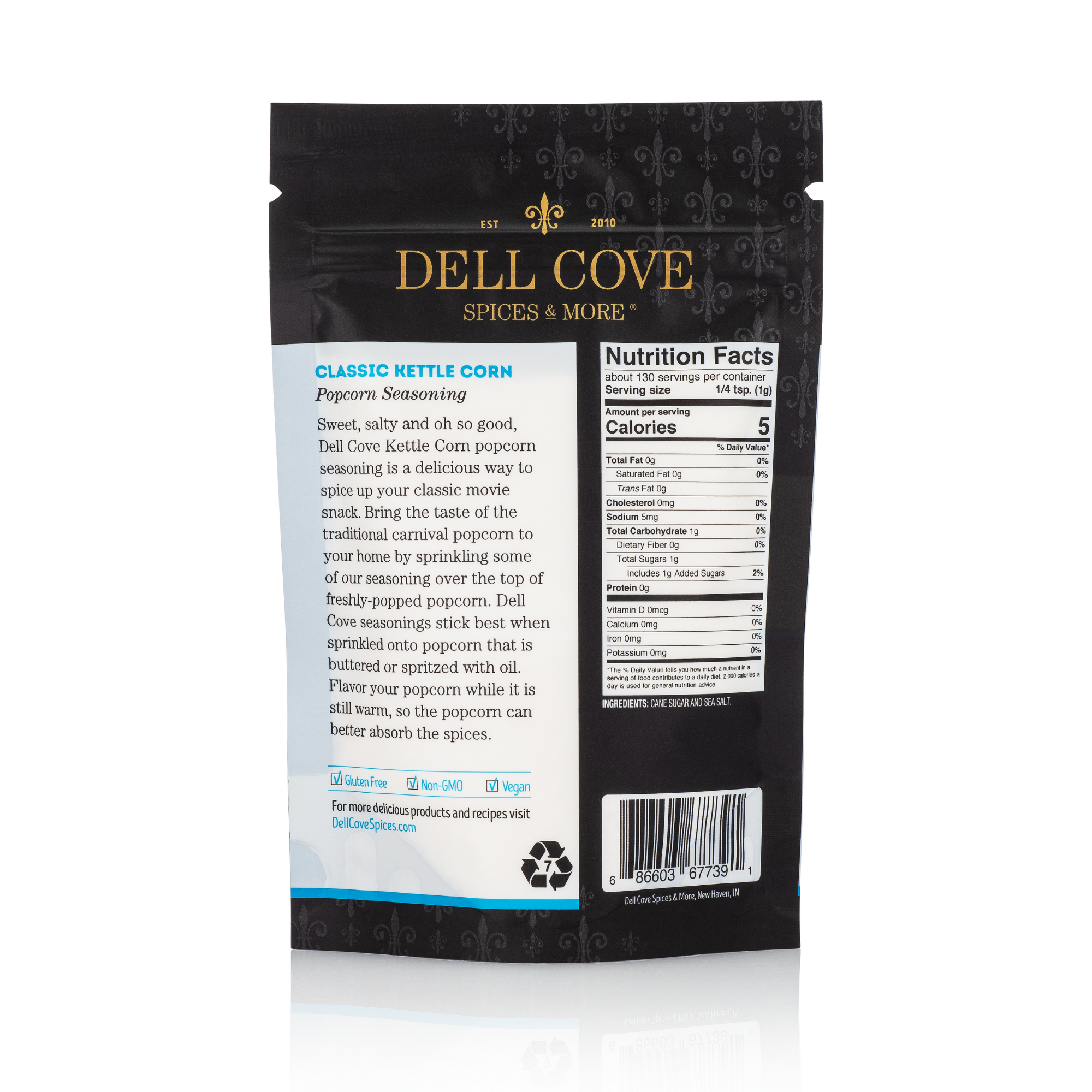 Dell Cove Spices & More Co. – wholesale Dried spice mix – Kettle Corn Popcorn Seasoning - Vegan, Gluten Free Topping1