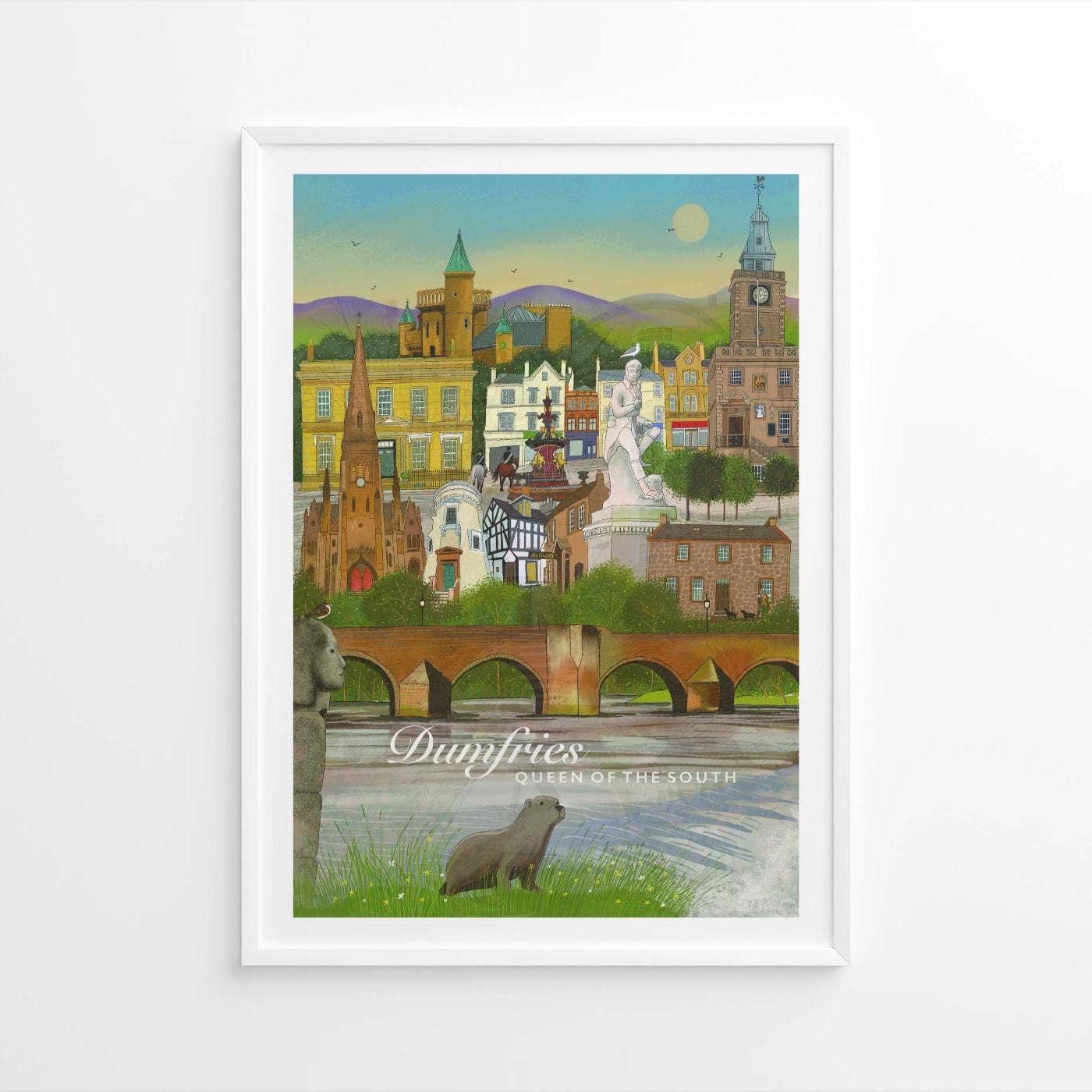 Galloway Arts - Wholesale Art Print - Dumfries, Queen of the South Travel Poster: Scotland Giclee Art Print4