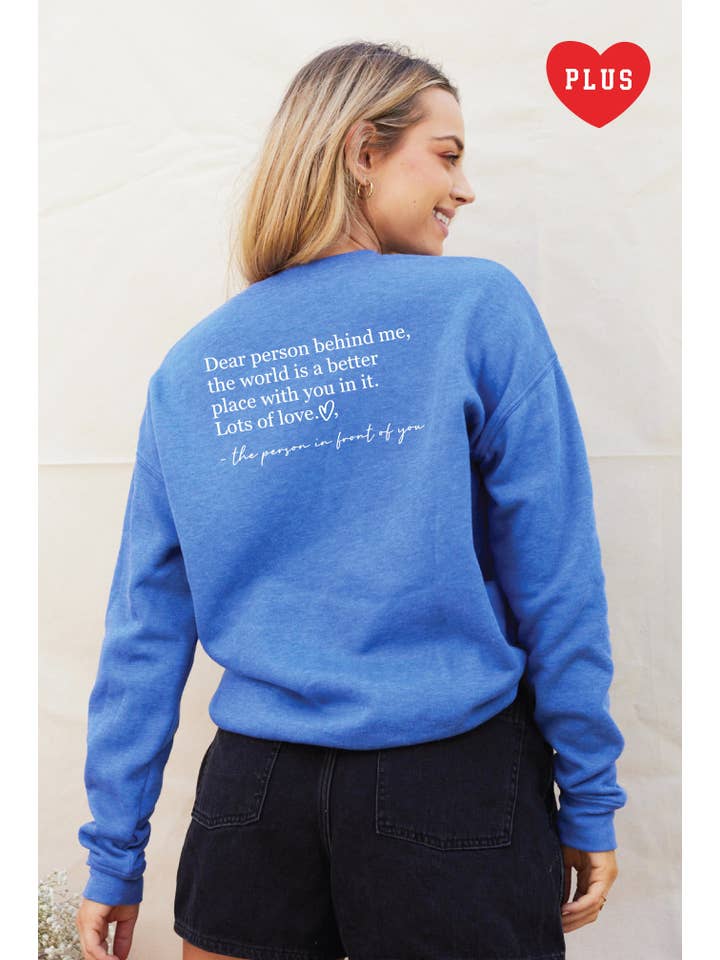 OAT COLLECTIVE - Wholesale Graphic Sweatshirt - Women's - DEAR PERSON BEHIND ME Plus Graphic Sweatshirt16