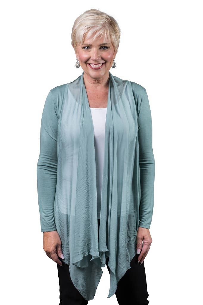 TINA Stephens Italy/Tees By Tina – wholesale Kofta - Dam – Carla Open Cardi w/Silk Trim (CLS201)27