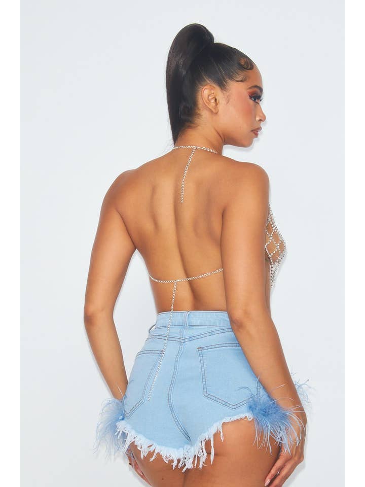 Multi Halter Neck Tie Rhinestone Cover Up Top for wholesale on Faire2