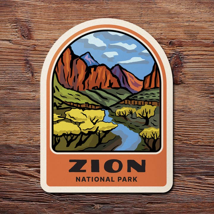 Zion National Park Sticker for wholesale by Native Maps