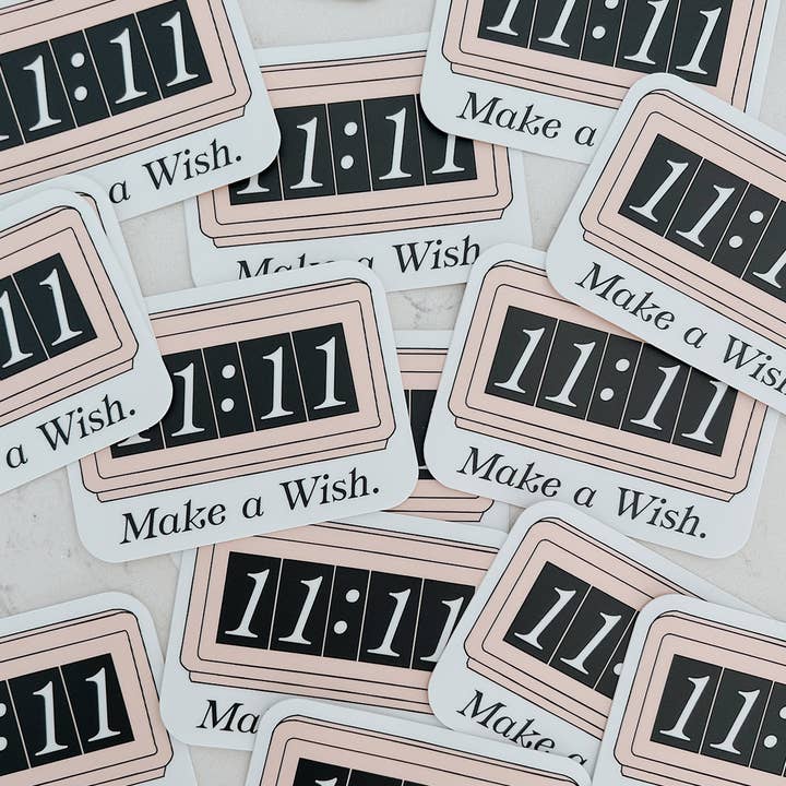 Maddon and Co – wholesale Klistermärke – Retro klocka 11:11 ”Make a Wish” Vinyl klistermärke