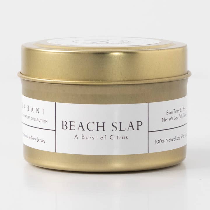 Beach Slap | A Burst of Citrus (Tin Candle) for wholesale by Kahani