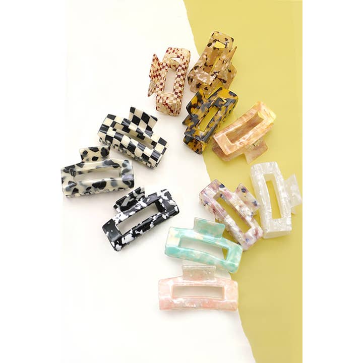 JOSSLYN by wall to wall - Wholesale Hair Clip - Women's - RECTANGLE CELLULOSE HAIR CLAW CLIP | 40H6151