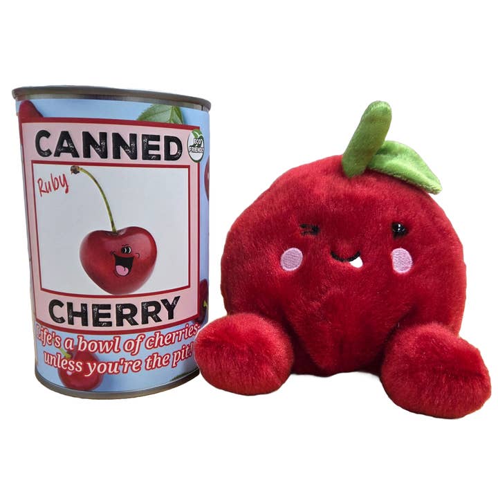Canned Gifts – wholesale Skämtpresent/liten present – Ruby den konserverade körsbär - Miljövänlig mjukdjur i burk med skämt