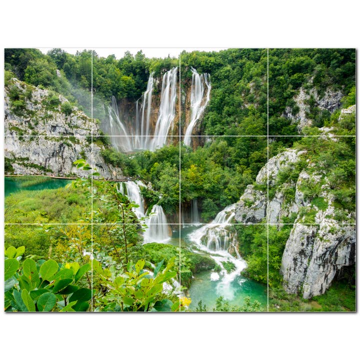 Vattenfall keramiska plattor väggmålning PT501126 för wholesale av Picture-Tiles.com