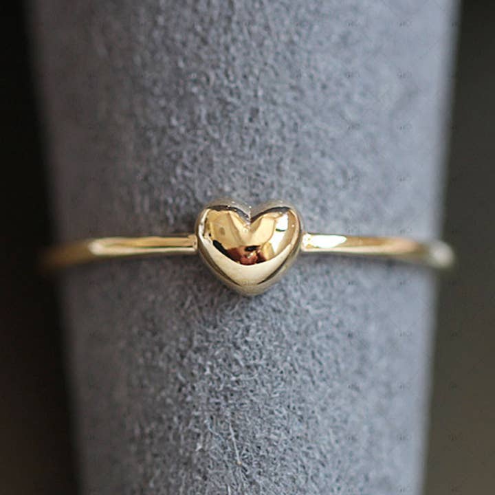 S925 Silver 14k Gold Plated Cute Heart Ring for wholesale by Gioiellin - S925 Silver Jewelry