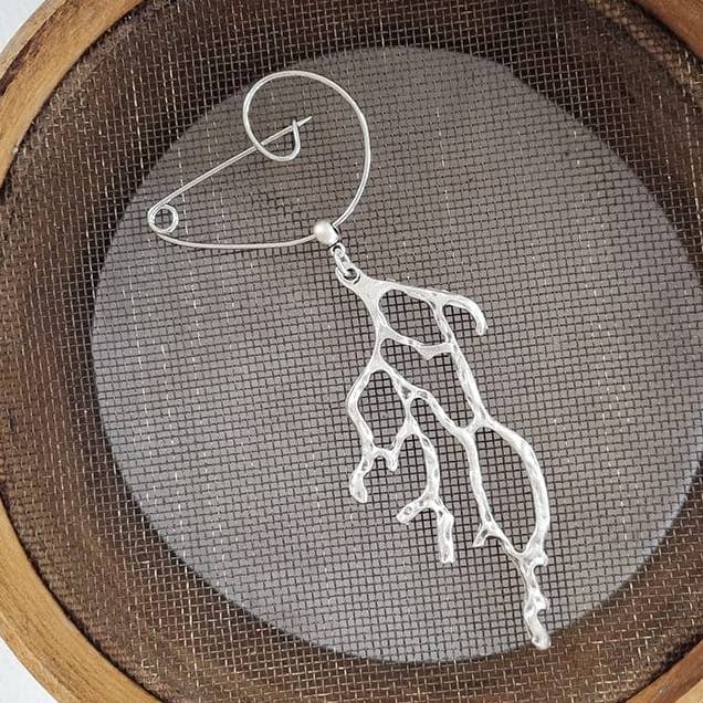 Abstract Coral Swirl Pin Brooch - 11 for wholesale by Zamsoe