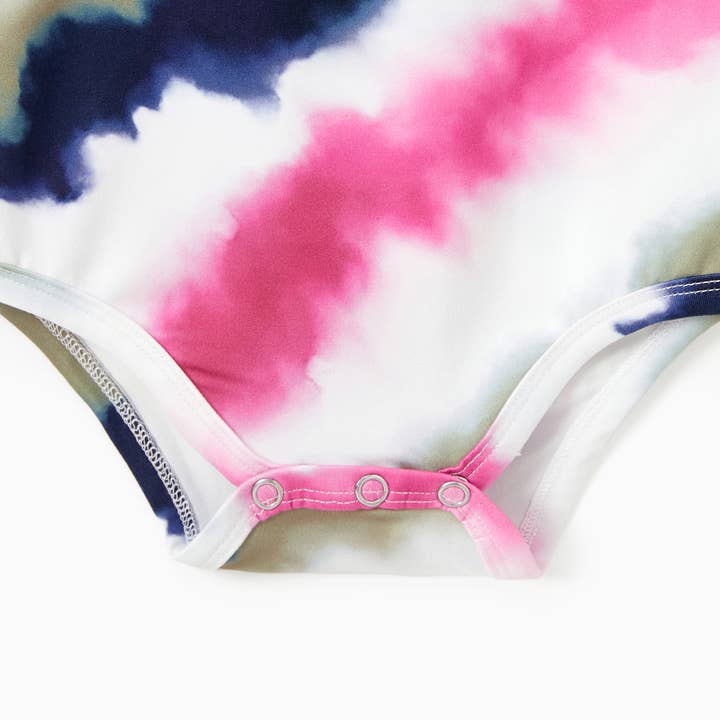 Multi color Family Matching Tie-Dye Diagonal Striped Tee or Dress for wholesale on Faire8