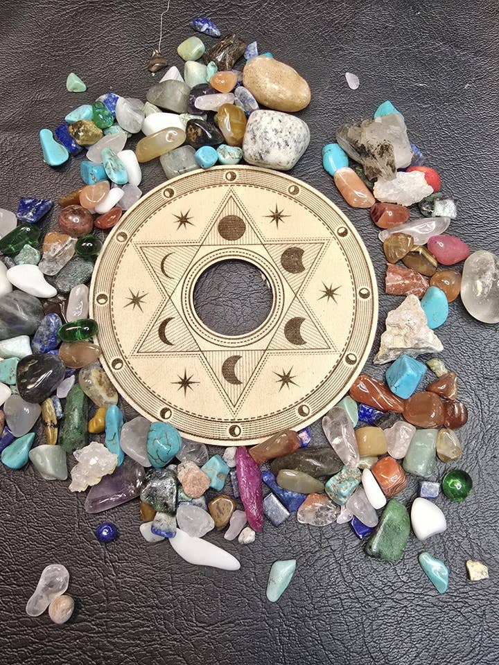 Moon Phases Crystal Sphere Stand for wholesale by Eclectic Wallflower Boutique