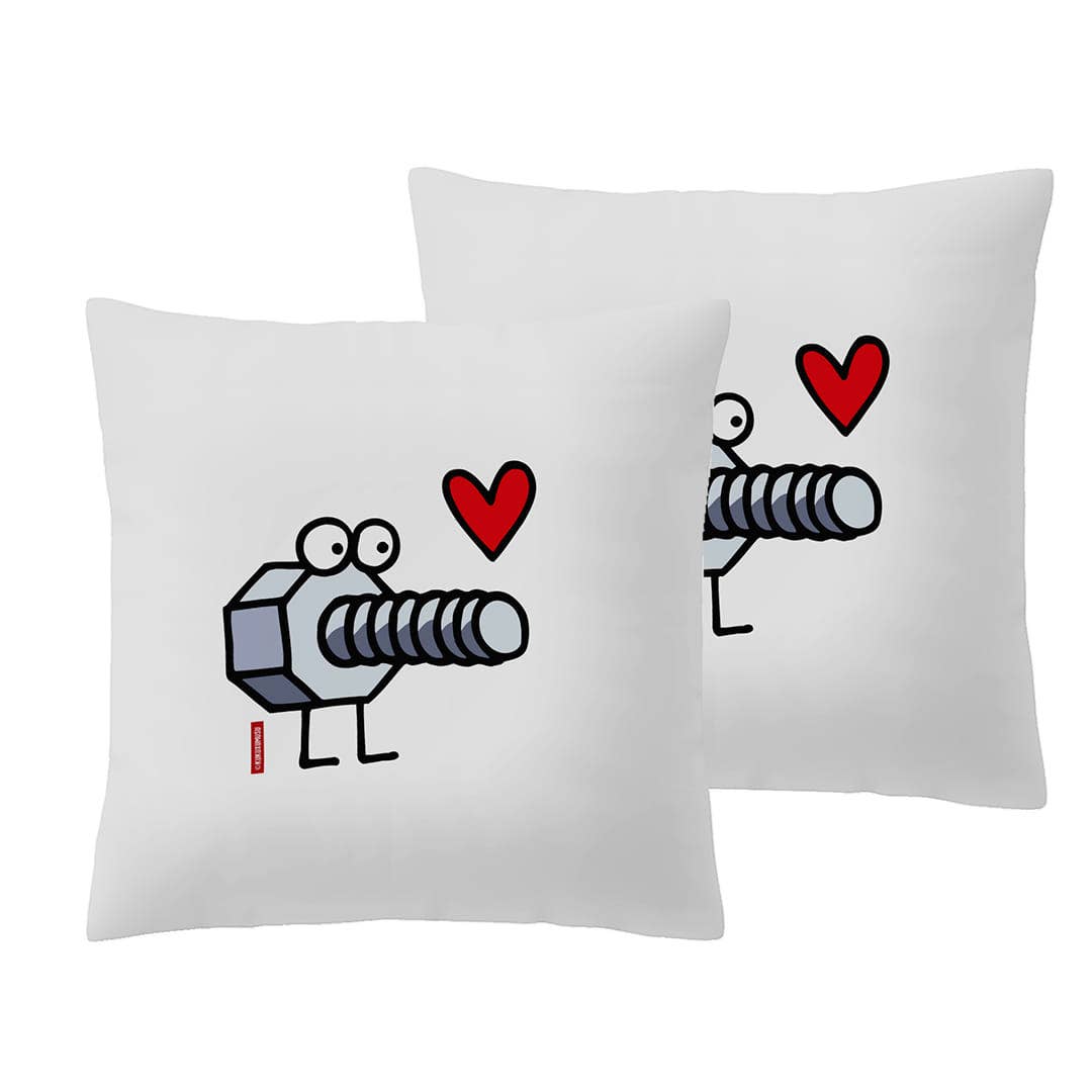 Grey Pillow Covers 65X65 (2) Cm Kukuxumusu Curl Heart for wholesale on Faire0