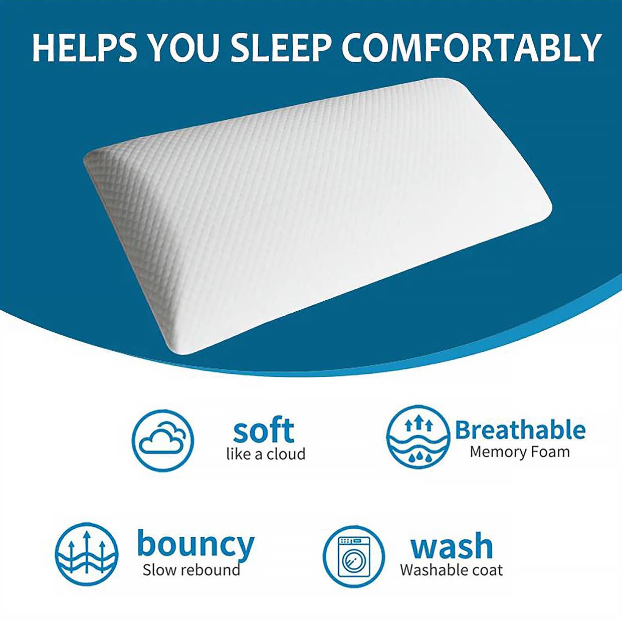 home mart goods – wholesale Sängkläder kudde – Mjuk plysch Memory Foam Support Kudde (Set med 2)5