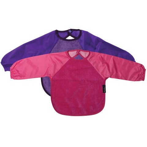 Cerise Purple Mum 2 Mum Long Sleeved Wonder Bib Twin-pack in Cerise/Purple for wholesale on Faire