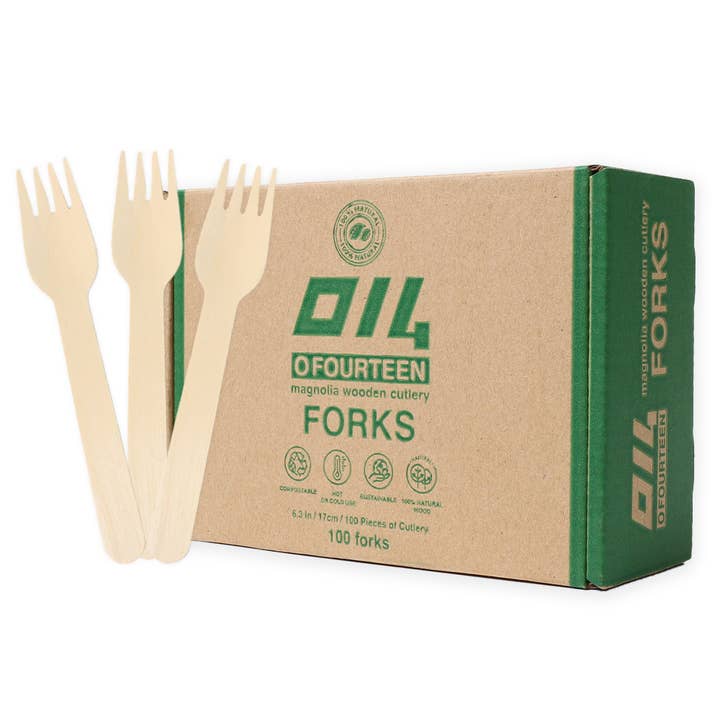 O14 MAGNOLIA WOODEN CUTLERY, (6.3 INCH, 100PCS)-FORK (Copy) for wholesale by UrbanCliff