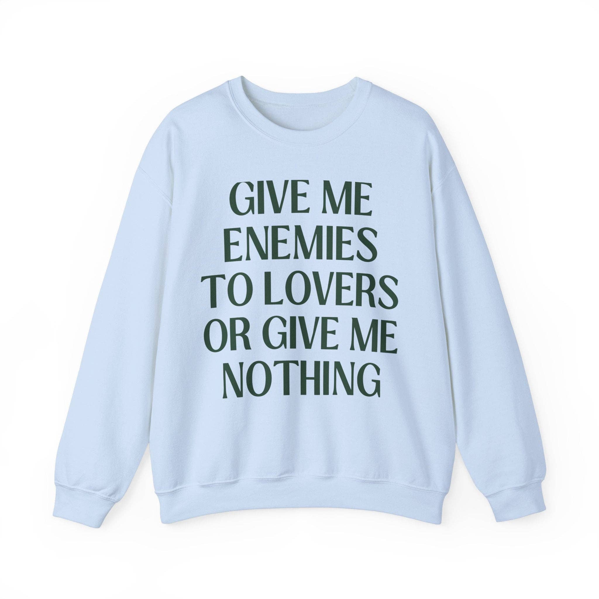 Opal and June - Wholesale Graphic Sweatshirt - Women's - Cute Bookish Sweatshirt: Enemies to Lovers Bookworm Crewneck1