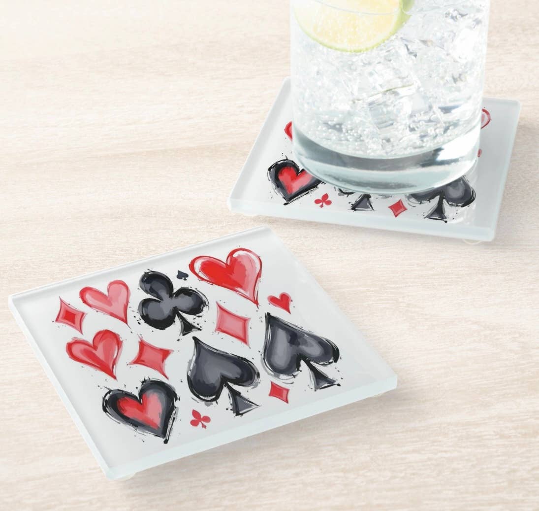 Resinate By KS / by KRISTIN SMITH – wholesale Coasters – Card Lover Canasta Coaster Set0