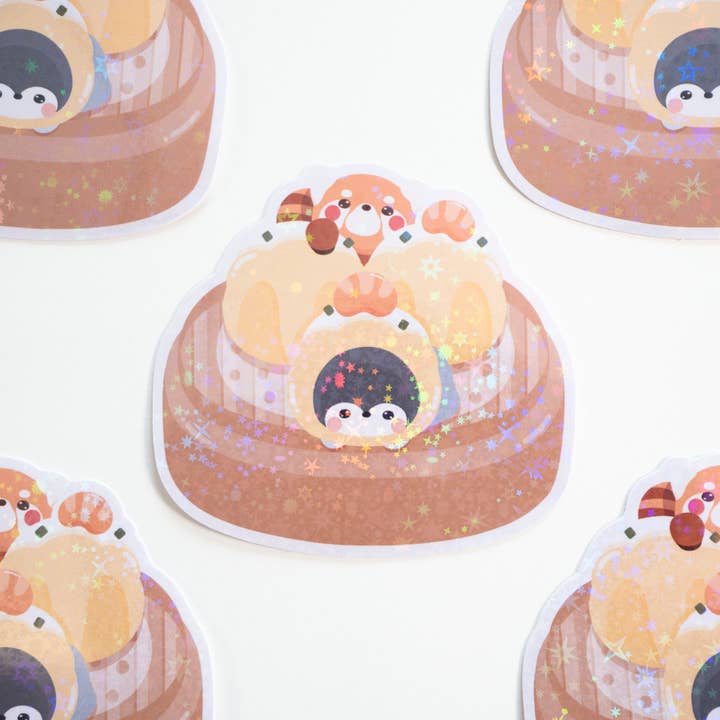 Siu Mai Dim Sum Holo Vinyl Sticker for wholesale by Notmehmehstudio