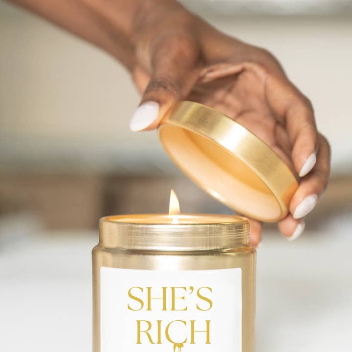 The 125 Collection - Wholesale Travel Candles - She's Rich Gold Luxury Tin