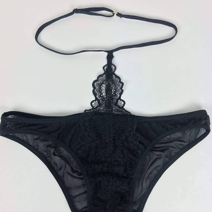 Chelsea High Waist Strappy Lace Sheer Bikini Panty for wholesale by Annmarie Kahn