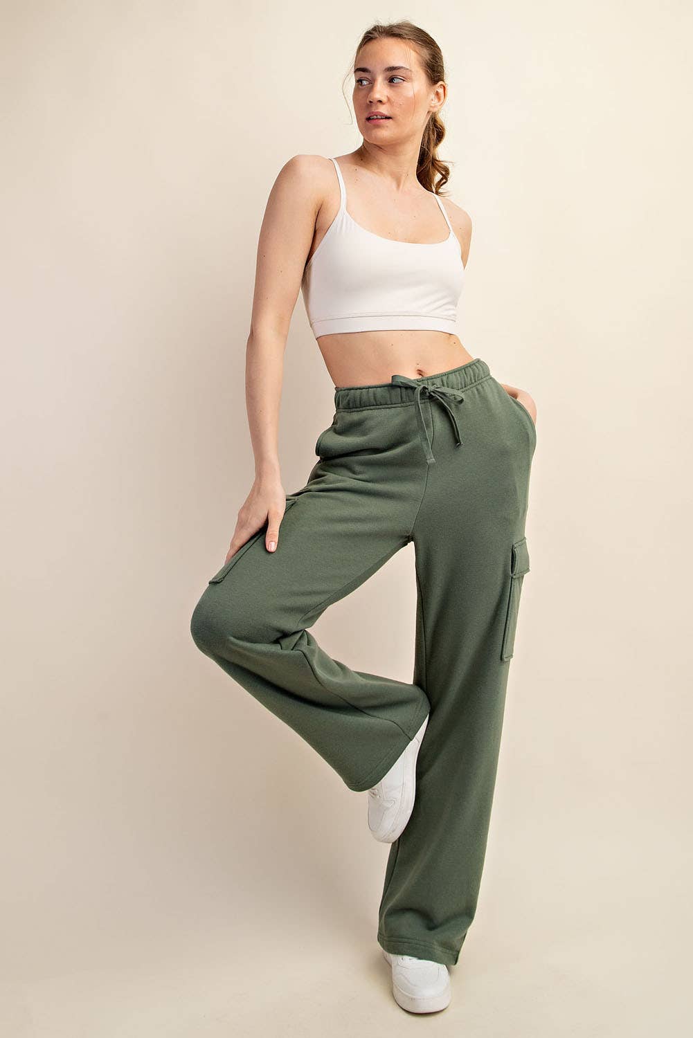 Rae Mode - Wholesale Pants - Women's - FRENCH TERRY STRAIGHT CARGO SWEATPANT39